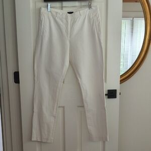 Joseph Women's Off White/Cream Slim Straight Leg Pants, Size 42